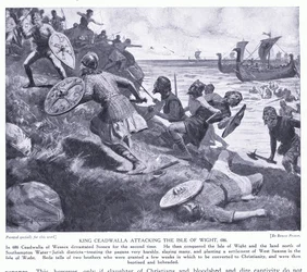King Ceadwalla attacking the Isle of Wight AD686, 1920